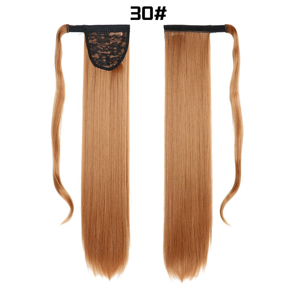 European And American Long Straight Hair Velcro Ponytail - DunbiBeauty, LLC