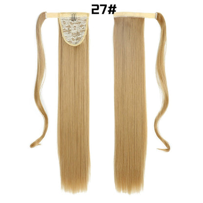 European And American Long Straight Hair Velcro Ponytail - DunbiBeauty, LLC