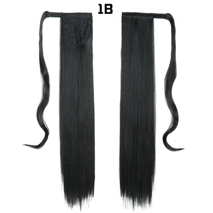 European And American Long Straight Hair Velcro Ponytail - DunbiBeauty, LLC