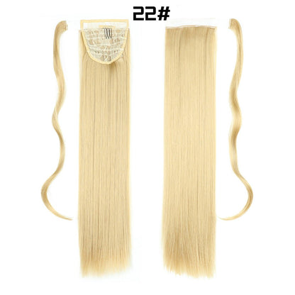 European And American Long Straight Hair Velcro Ponytail - DunbiBeauty, LLC