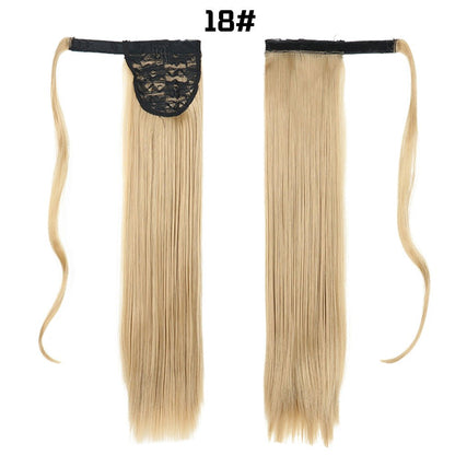 European And American Long Straight Hair Velcro Ponytail - DunbiBeauty, LLC