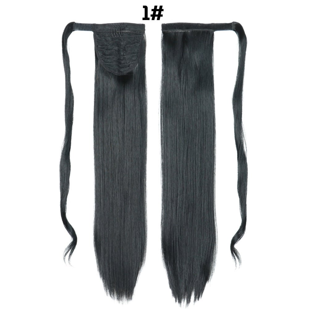 European And American Long Straight Hair Velcro Ponytail - DunbiBeauty, LLC