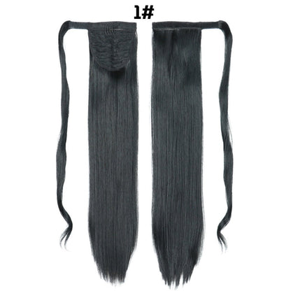 European And American Long Straight Hair Velcro Ponytail - DunbiBeauty, LLC