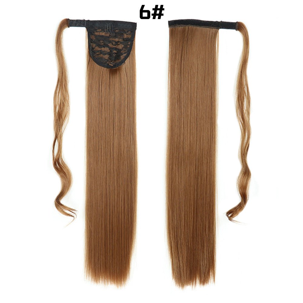 European And American Long Straight Hair Velcro Ponytail - DunbiBeauty, LLC