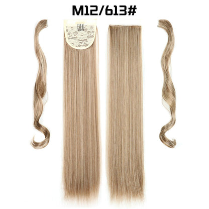 European And American Long Straight Hair Velcro Ponytail - DunbiBeauty, LLC