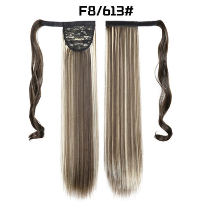 European And American Long Straight Hair Velcro Ponytail - DunbiBeauty, LLC