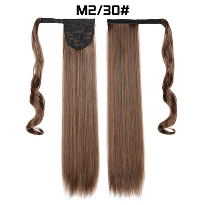 European And American Long Straight Hair Velcro Ponytail - DunbiBeauty, LLC