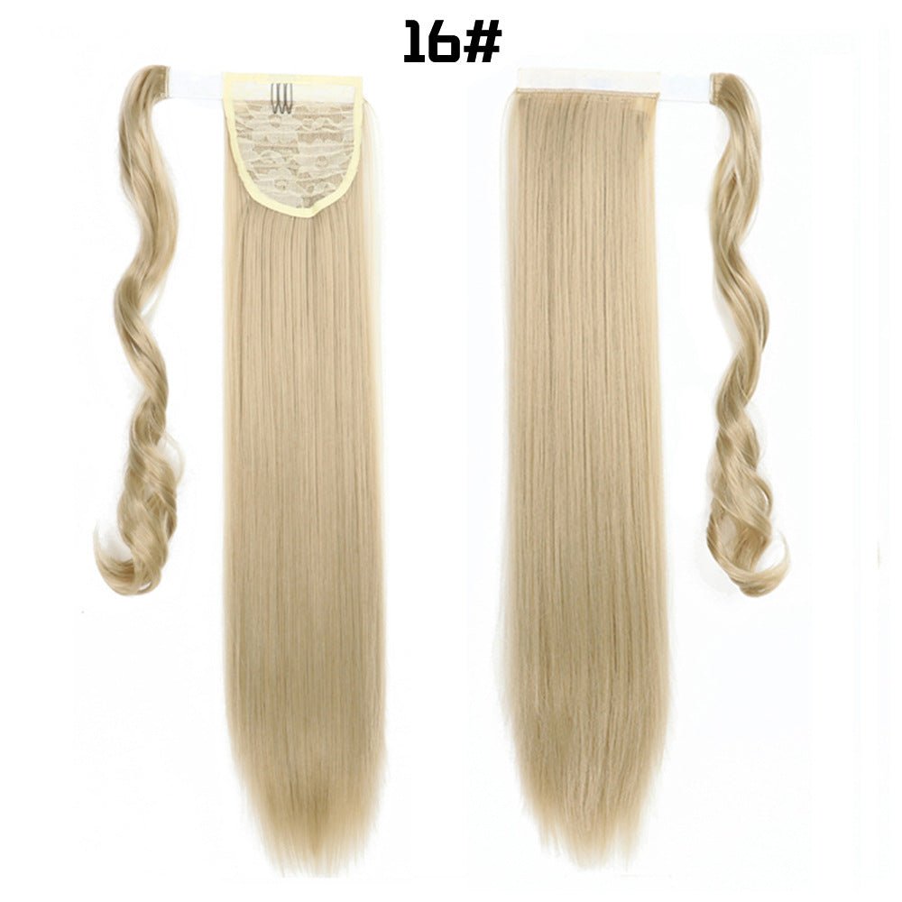 European And American Long Straight Hair Velcro Ponytail - DunbiBeauty, LLC