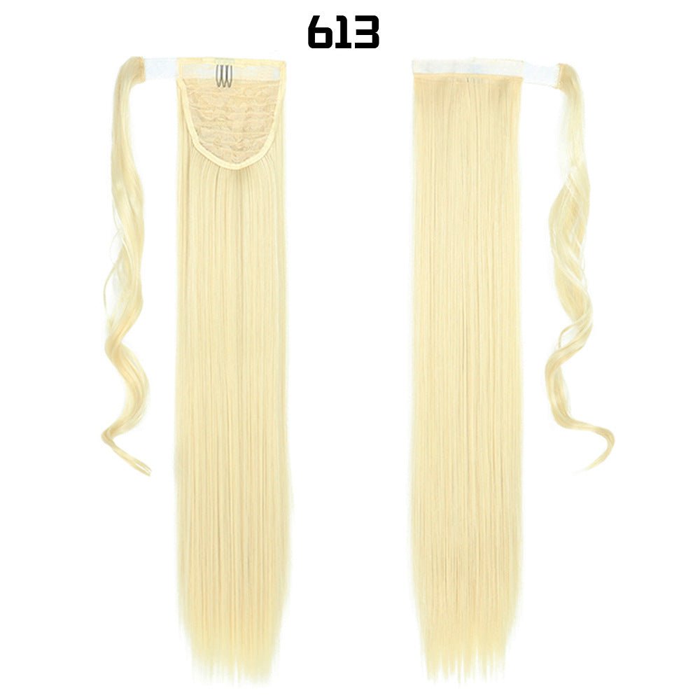 European And American Long Straight Hair Velcro Ponytail - DunbiBeauty, LLC