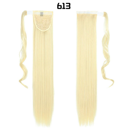 European And American Long Straight Hair Velcro Ponytail - DunbiBeauty, LLC