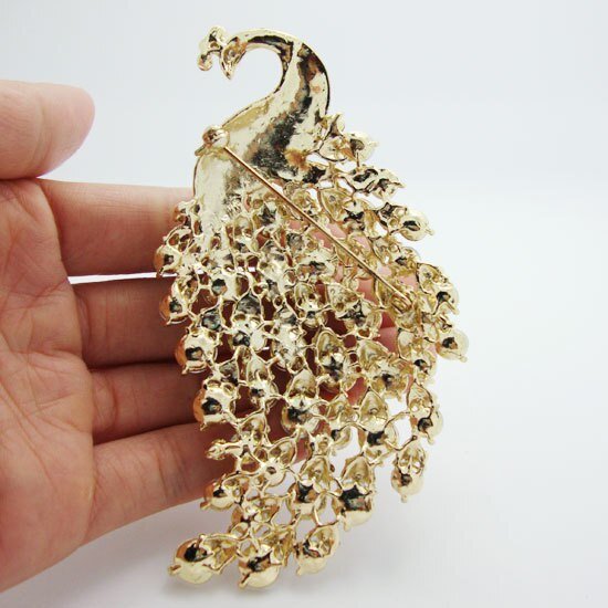 Extravagant Peacock Brooch - DunbiBeauty, LLC