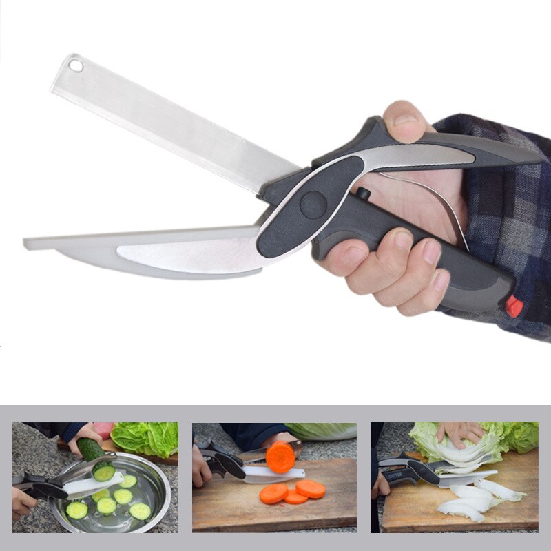 Multi-Function Clever Scissors Cutter 2 in 1 Cutting Board Zendrop