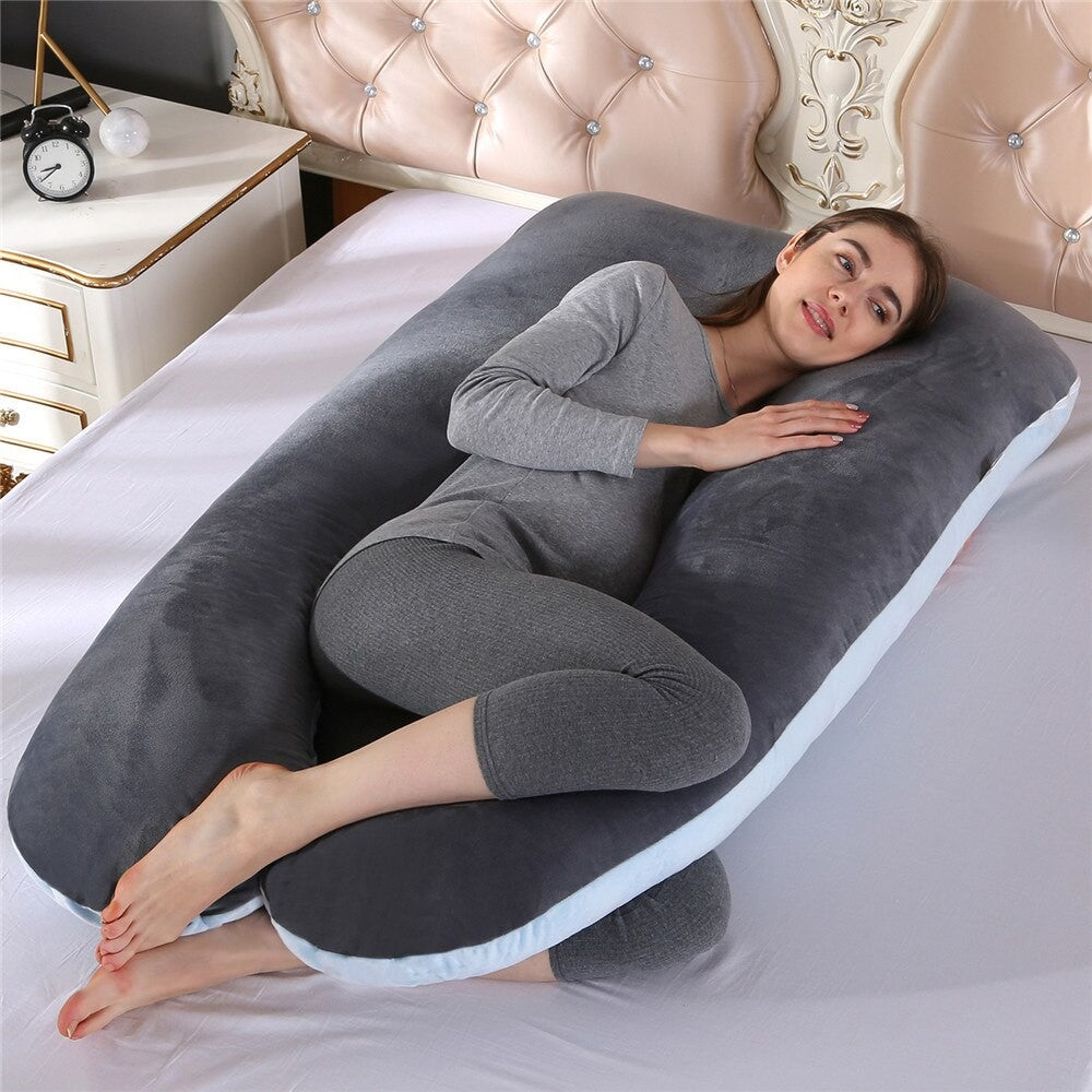 Maternity Pregnant Women Sleeping Support Pillow Cotton Pillowcase U Shape Pillows Pregnancy Side Sleeper Bedding Larnt