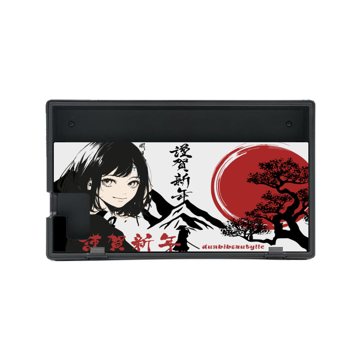 Nintendo Switch Game Console Stickers ｜PVC - Japan, Japanese, Red, Samurai, Pretty Girl, Tiger, Kanji, Mountains (Designed by Dunbi)