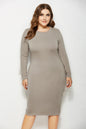 Plus Size Solid Buttoned Wrap Dress Trendsi