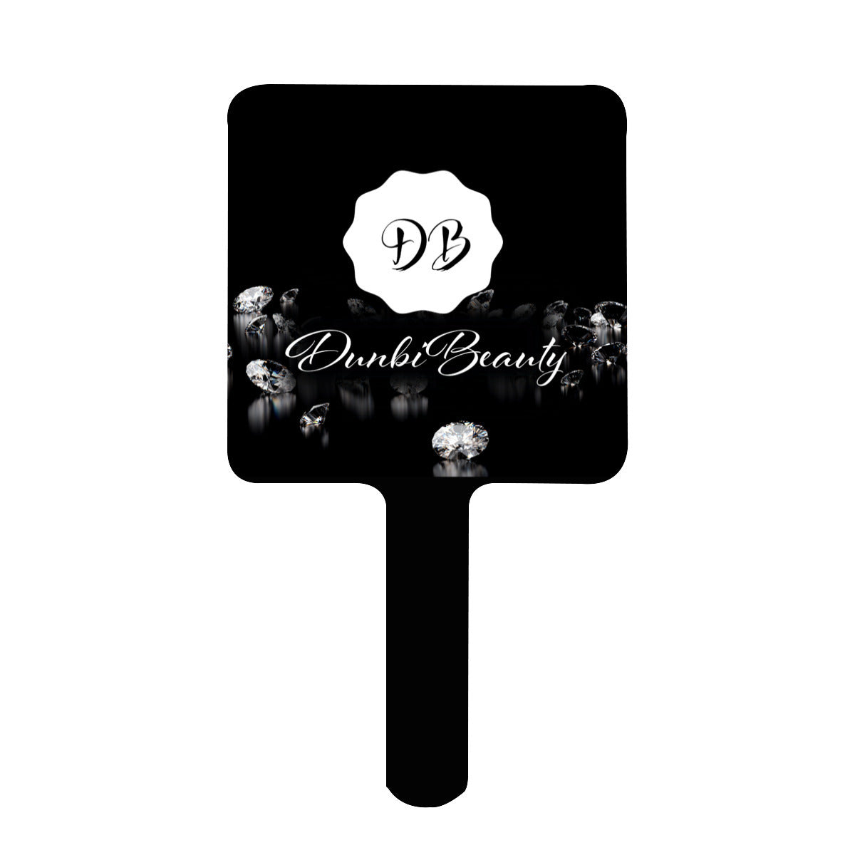 Handle Square Mirror｜Rubber - DUNBIBEAUTYLLC Logo (Designed by Dunbi)