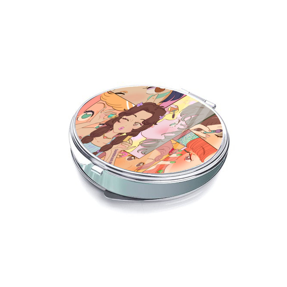 Portable Cosmetic Mirror｜Stainless Steel  Kawaii, Anime, Japanese, Girl, Makeup, Beauty, Fun, Sleepover, Feminine, Fun, Cute (Designed by Dunbi)