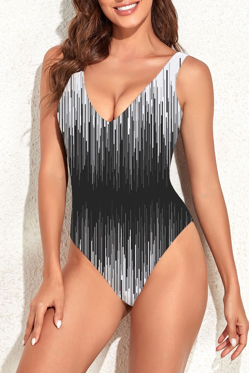 V-Neck Backless One-Piece Swimsuit Trendsi