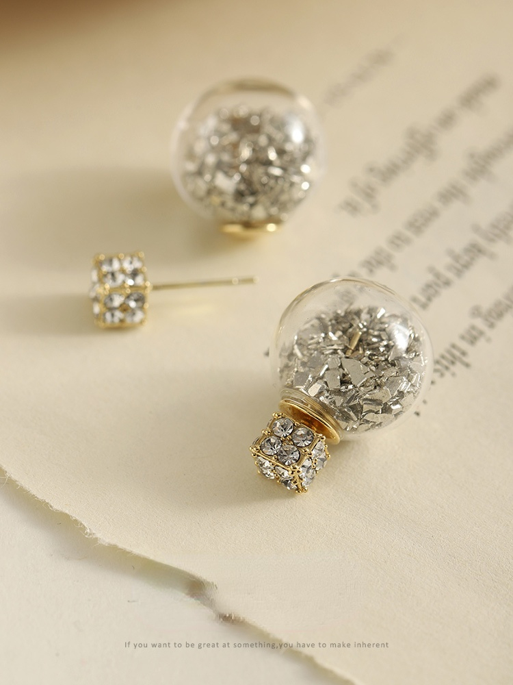 Rhinestone Ball Stud Earrings Kiwidrop