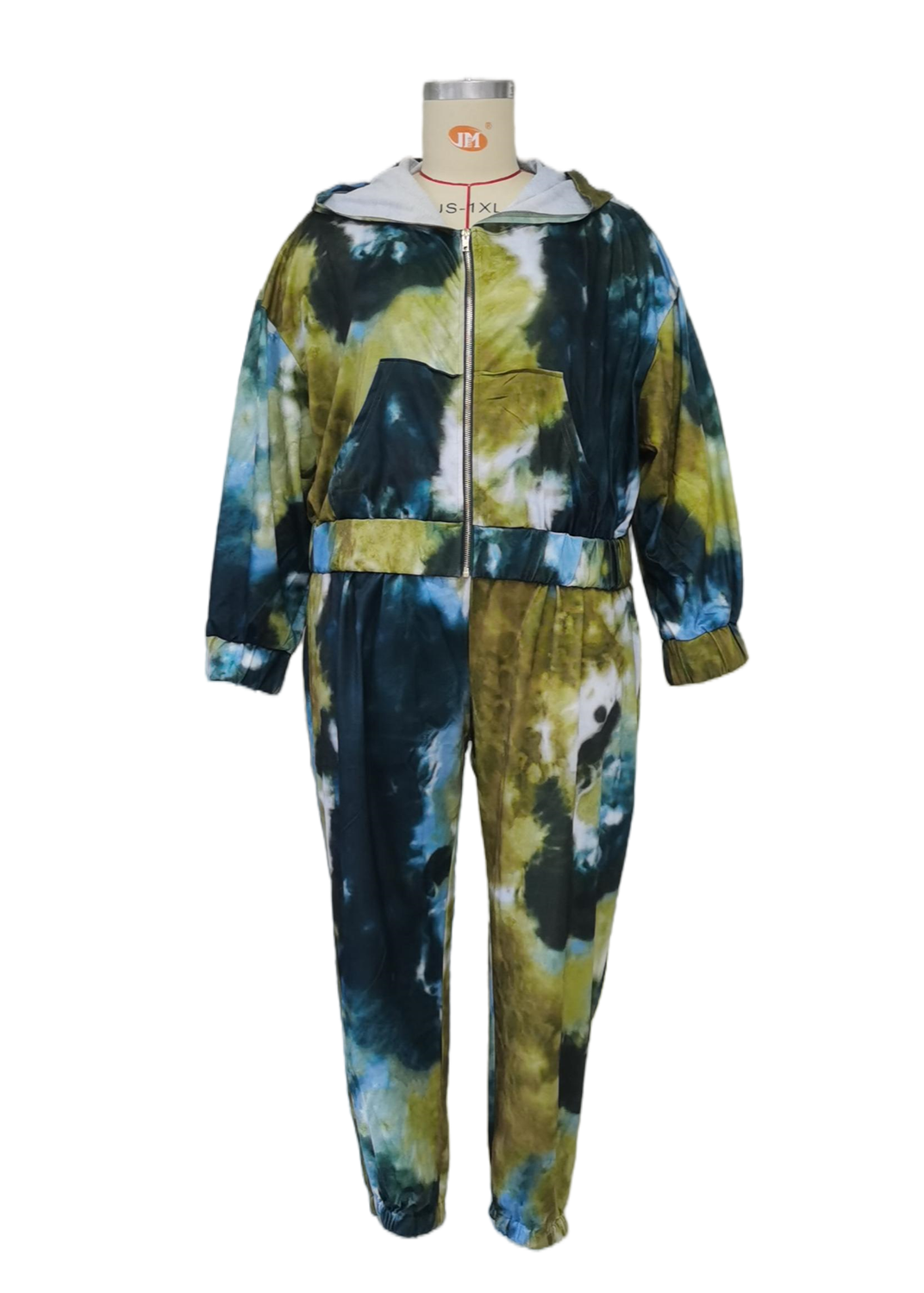 Women's Plus Size Tie Dye Casual Jacket & Pants Set Kiwidrop