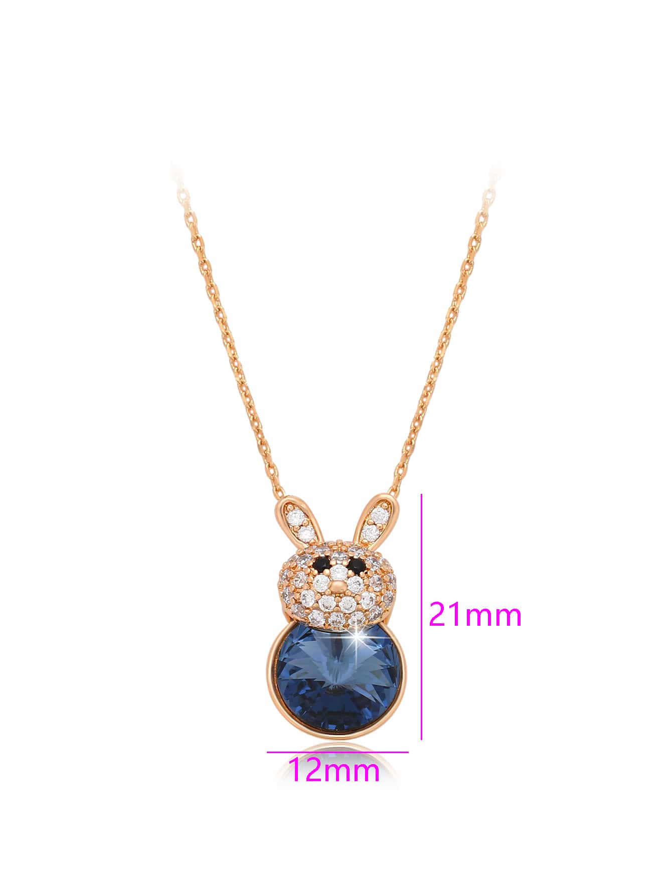 A design fashion trend new temperament simple imitation crystal cute little animal ladies fall winter chain Halloween date wear