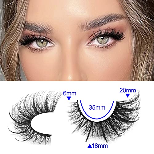 False Eyelashes Fairy Cat Eye Lashes Mink Fluffy Fox Eye Lashes Wispy Dramatic Eyelashes 20mm Fake Lashes 7 Pairs Pack by ALICE - DunbiBeauty, LLC