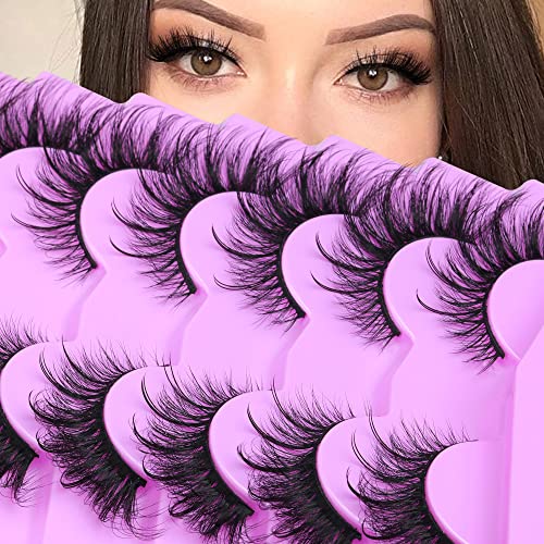 False Eyelashes Fairy Cat Eye Lashes Mink Fluffy Fox Eye Lashes Wispy Dramatic Eyelashes 20mm Fake Lashes 7 Pairs Pack by ALICE - DunbiBeauty, LLC