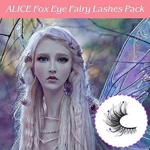 False Eyelashes Fairy Cat Eye Lashes Mink Fluffy Fox Eye Lashes Wispy Dramatic Eyelashes 20mm Fake Lashes 7 Pairs Pack by ALICE - DunbiBeauty, LLC