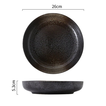 FANCITY Deep round plate, ceramic creative salad plate, household dish, shallow plate - DunbiBeauty, LLC