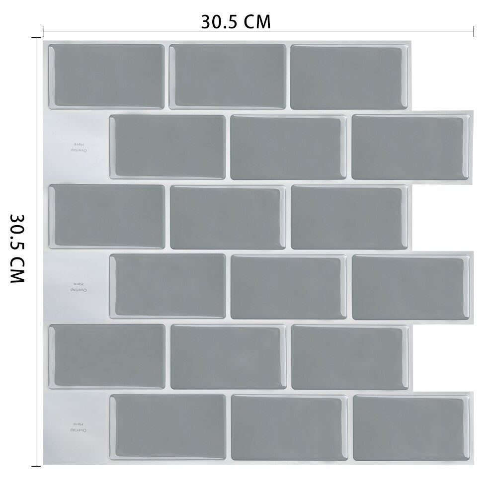 Fancytiles Waterproof Self Adhesive 3D Mosaic Wall Decal Peel and Stick Vinyl Tile Kitchen Backsplash - DunbiBeauty, LLC