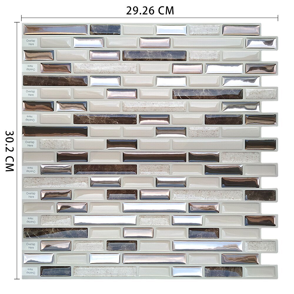 Fancytiles Waterproof Self Adhesive 3D Mosaic Wall Decal Peel and Stick Vinyl Tile Kitchen Backsplash - DunbiBeauty, LLC