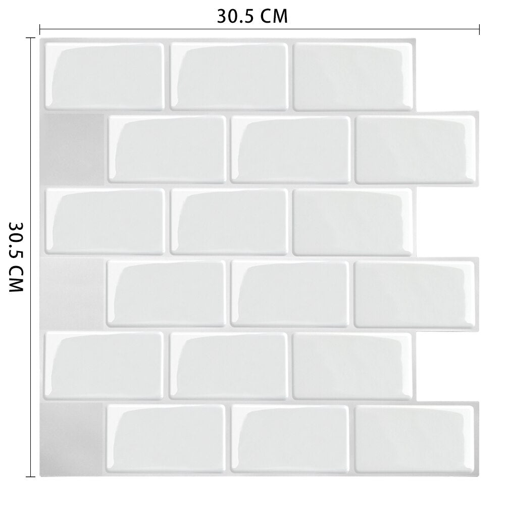 Fancytiles Waterproof Self Adhesive 3D Mosaic Wall Decal Peel and Stick Vinyl Tile Kitchen Backsplash - DunbiBeauty, LLC