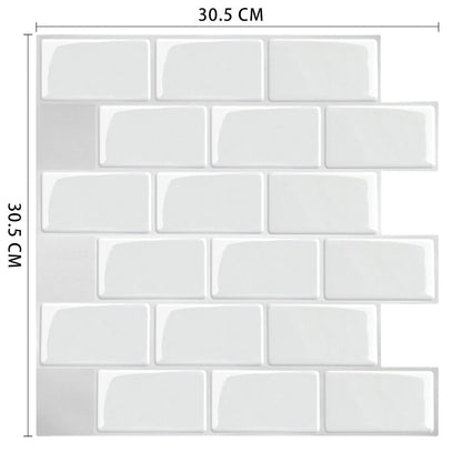 Fancytiles Waterproof Self Adhesive 3D Mosaic Wall Decal Peel and Stick Vinyl Tile Kitchen Backsplash - DunbiBeauty, LLC