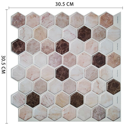 Fancytiles Waterproof Self Adhesive 3D Mosaic Wall Decal Peel and Stick Vinyl Tile Kitchen Backsplash - DunbiBeauty, LLC