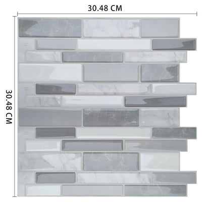 Fancytiles Waterproof Self Adhesive 3D Mosaic Wall Decal Peel and Stick Vinyl Tile Kitchen Backsplash - DunbiBeauty, LLC