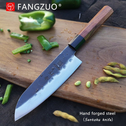 FANGZUO japanese kitchen knives Forged high carbon stainless steelchef knife Sharp Santoku Cleaver Slicing Utility Knives tool - DunbiBeauty, LLC