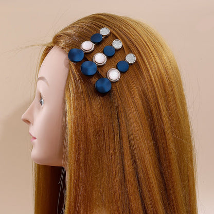 Fashion Geometry Pattern Style Blue white hairpin 5-Piece Set - DunbiBeauty, LLC