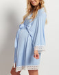 Fashion Lace Sleepwear Patchwork Maternity Pajamas Three quarter Sleeves Dresses Robe with Belt Pregnant women's Clothings - DunbiBeauty, LLC