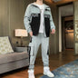 Fashion Men Clothing Jogging Suit Casual Tracksuit 2 Pcs Set Jackets and Pants - DunbiBeauty, LLC