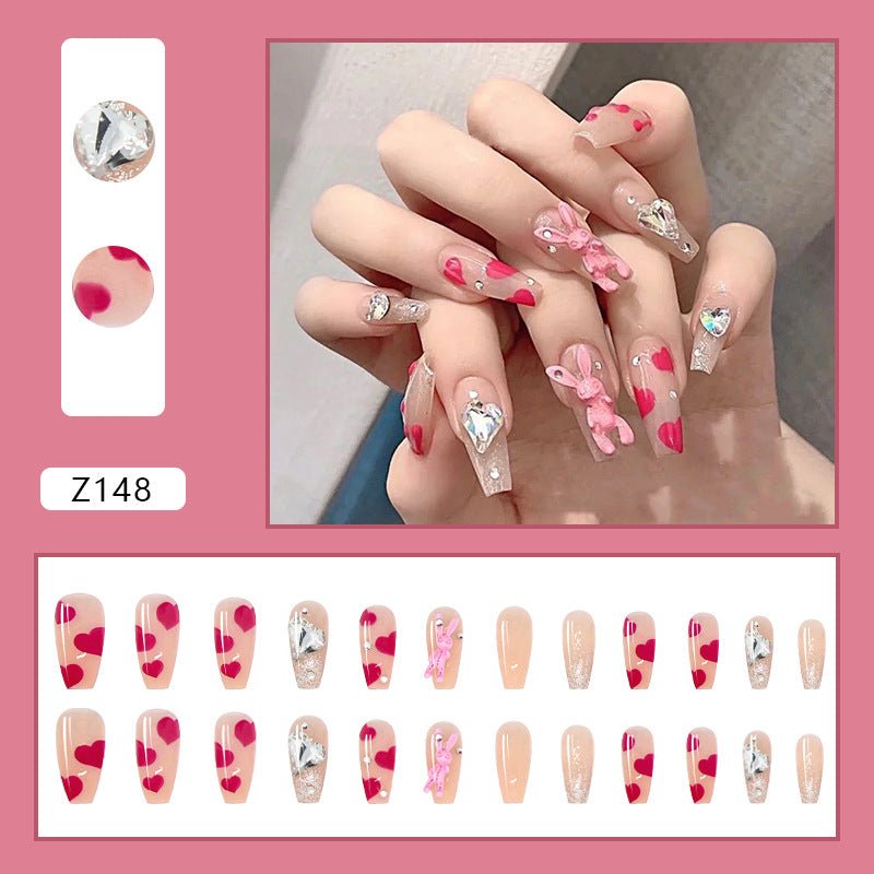 Fashion Pink Rabbit Cute Press On Nails - DunbiBeauty, LLC