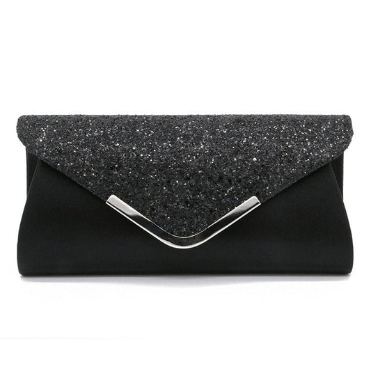 Fashion PU Leather Glitter Envelope Makeup Bag - DunbiBeauty, LLC