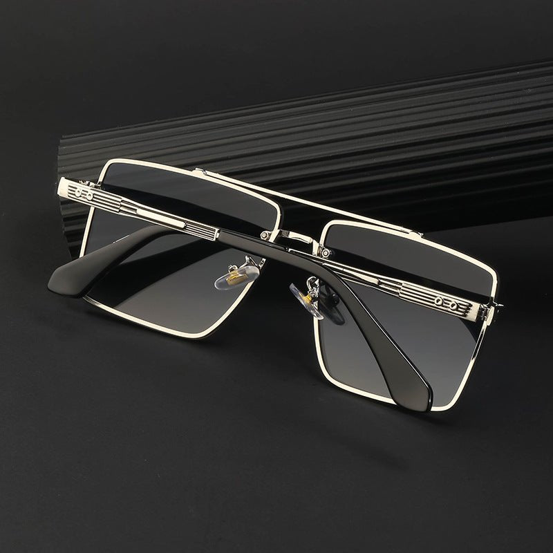 Fashion Retro Double Beam Full Rimmed Men's UV Protection Sunglasses Wholesale - DunbiBeauty, LLC