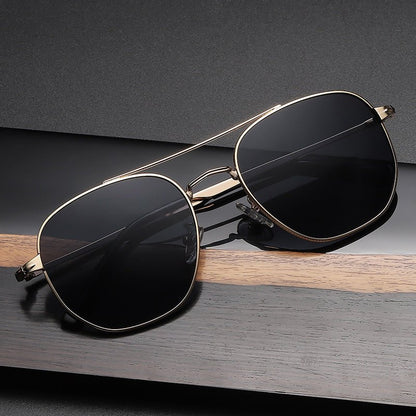 Fashion Retro Men's Double Beam Full Metal Rim UV Protection Sunglasses Shades - DunbiBeauty, LLC