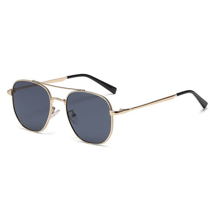 Fashion Retro Men's Double Beam Full Metal Rim UV Protection Sunglasses Shades - DunbiBeauty, LLC