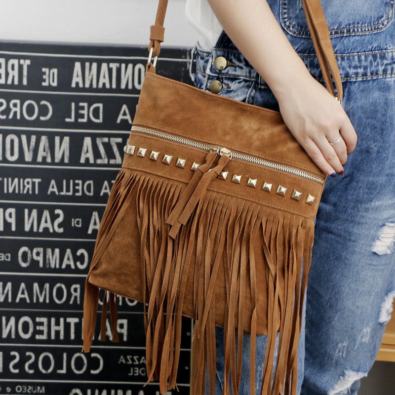 Fashion Rivet Tassel Women Bags High Quality Shoulder Messenger Bags Designer Ladies Handbags Crossbody Bolsa Feminina - DunbiBeauty, LLC