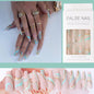 Fashion Simple Gold Line Wave Pattern Long Frosted Manicure - DunbiBeauty, LLC