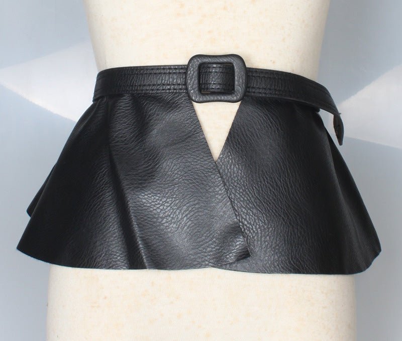 Fashion Skirt Style Extra-Wide PU Leather Waist Belt - DunbiBeauty, LLC