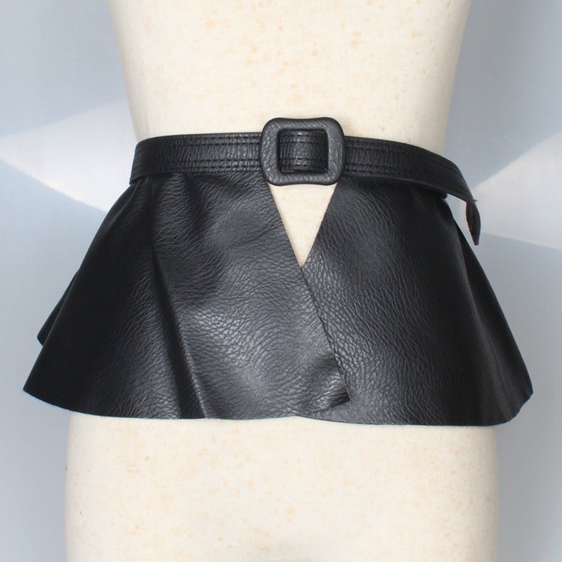 Fashion Skirt Style Extra-Wide PU Leather Waist Belt - DunbiBeauty, LLC