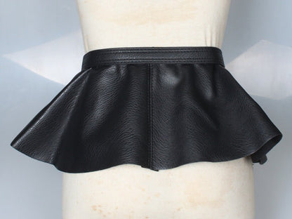 Fashion Skirt Style Extra-Wide PU Leather Waist Belt - DunbiBeauty, LLC