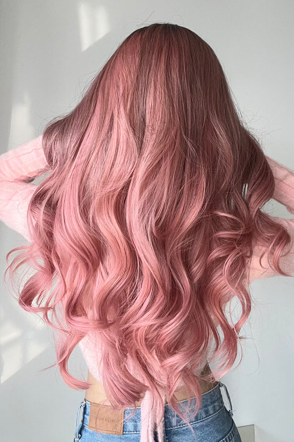 Fashion Wave Synthetic Long Wigs in Pink 26'' - DunbiBeauty, LLC